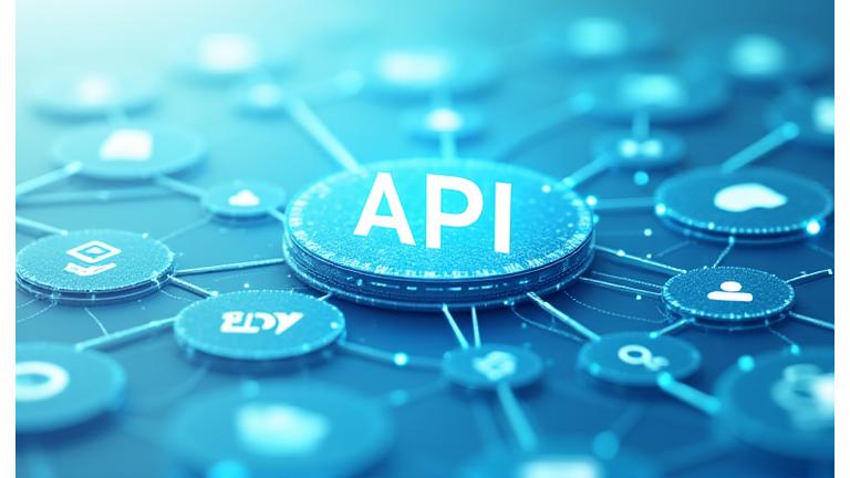 Ein Diagramm, das die Integration der Lernstrom-KI mit verschiedenen Lernplattformen mittels API-Symbolen darstellt