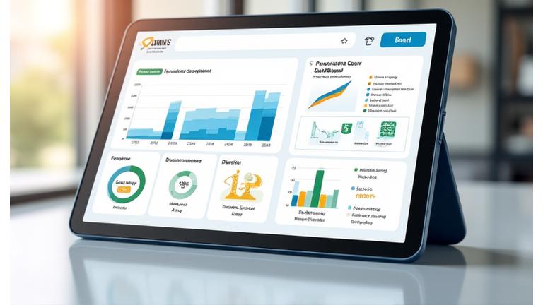 Ein digitales Dashboard zeigt Fortschrittsgrafiken und Analysen der Aussprache
