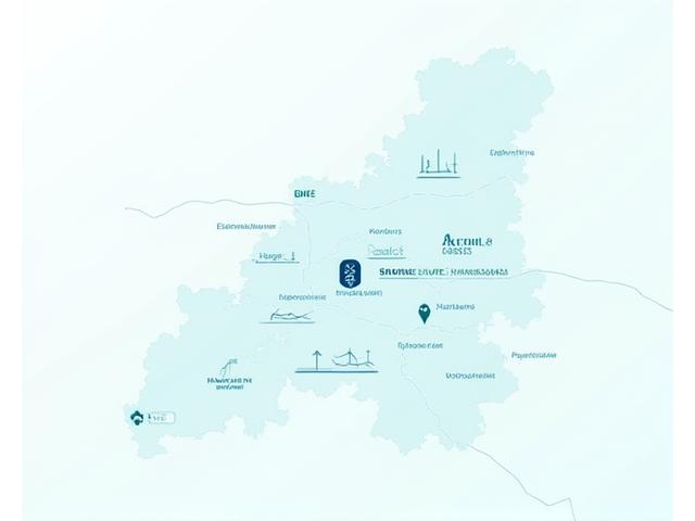 Stylized map of Hamburg with hospital icons and local elements