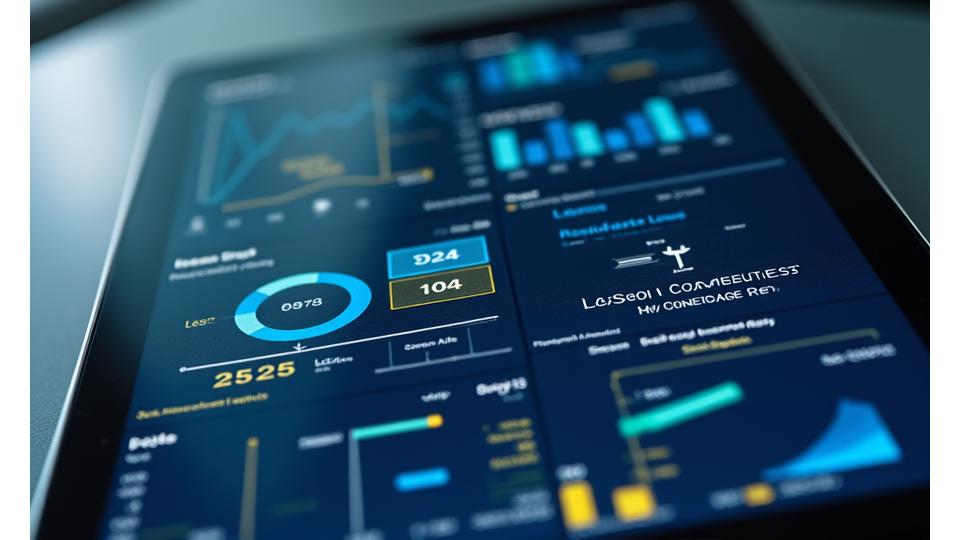 Ein mobiles Analytics-Dashboard, das Engagement-Metriken, Fortschrittsbalken und Heatmaps von Benutzerinteraktionen auf Lerninhalten anzeigt.