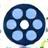 Multimedia-Icon: Filmrolle und Noten.
