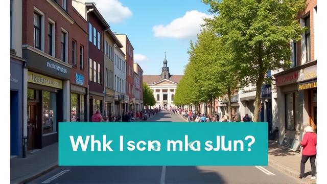 A snippet from a video tutorial showing cultural context or usage examples, perhaps blending a real-world German street scene with animated text overlays for vocabulary.