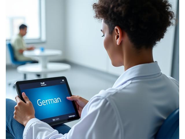 Mobile app for healthcare professionals learning medical German